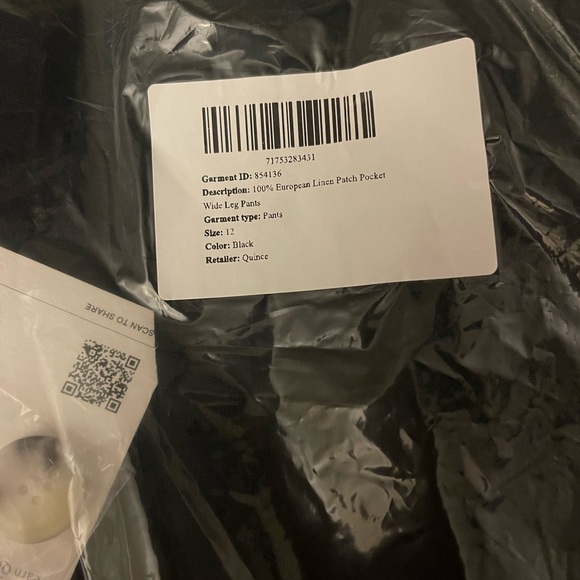 NWT!! Quince Black 100% European Linen patch pocket Pants - Picture 5 of 9